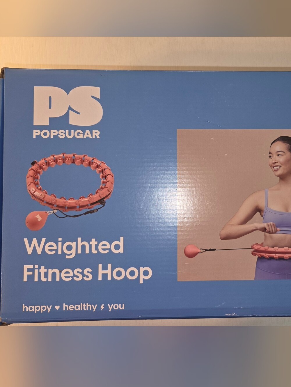 POPSUGAR Pink Weighted Fitness Hoop - Women's Exercise Hula Hoop